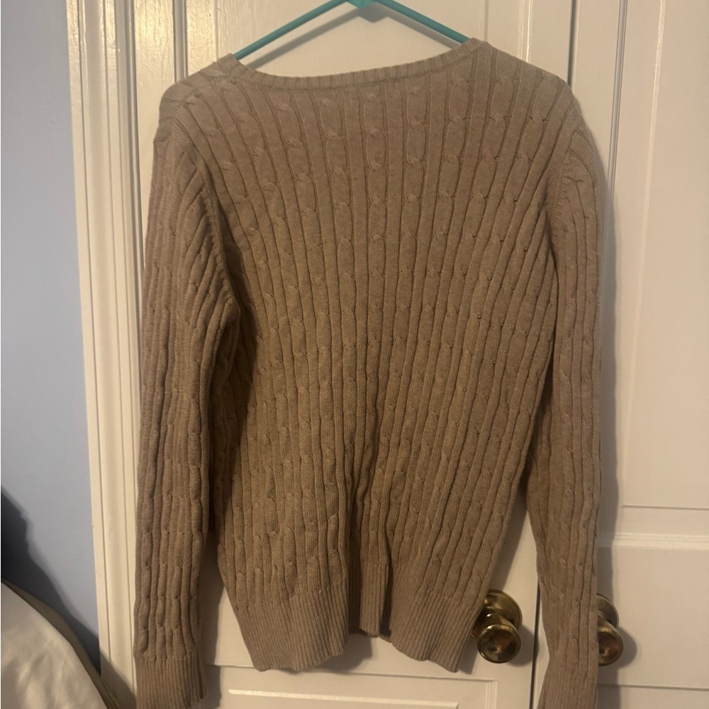 St. John's Bay Tan V-Neck Sweater. Classic yet stylish. Cozy. Like New. XL - Picture 4 of 8